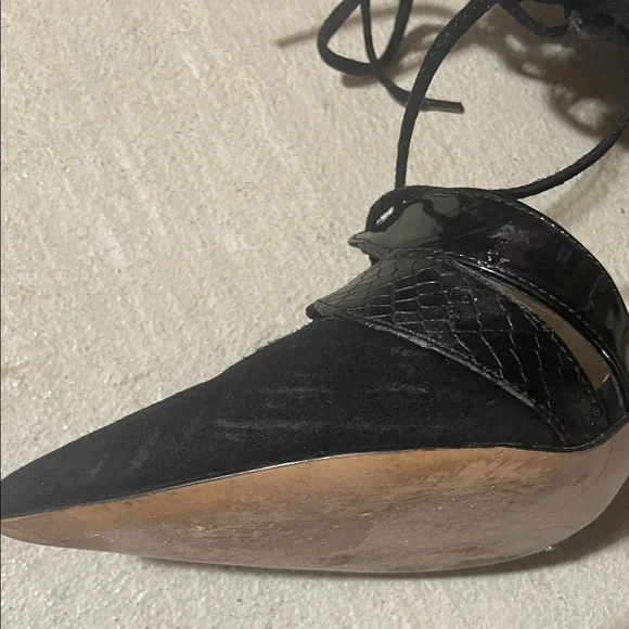 Zara Black Lace-Up Heels - Picture 10 of 16